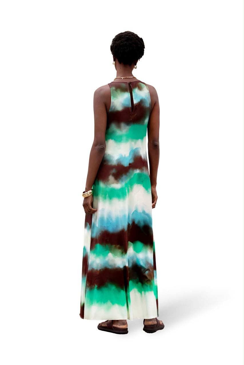 Sleeveless Print Maxi Dress