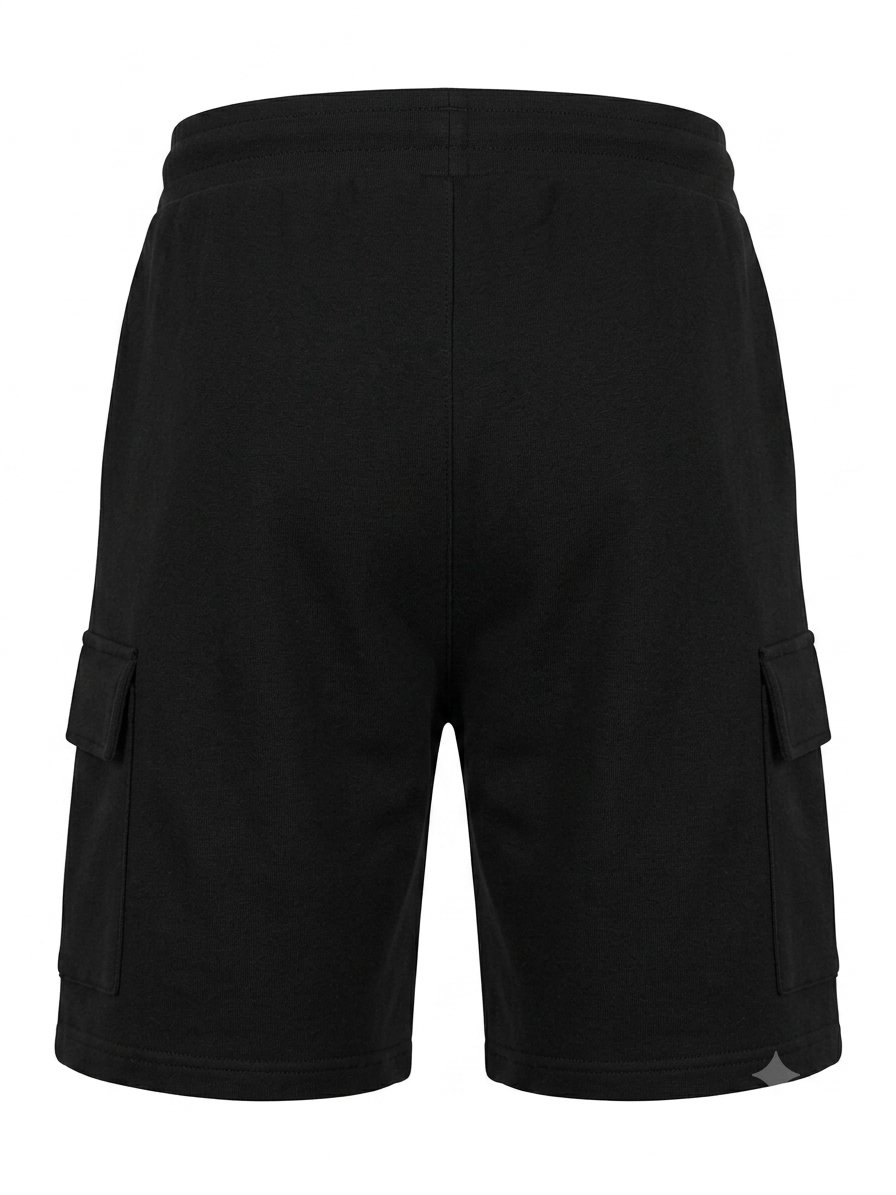 Men's Black Cargo Sweat Shorts