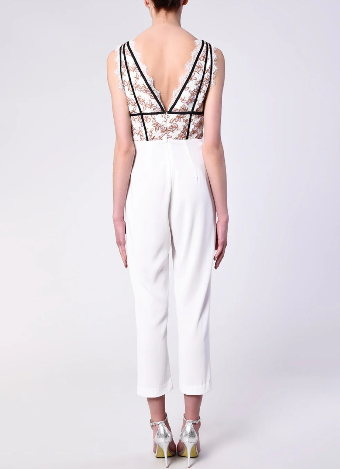 Daisy Lace Plunge Jumpsuit