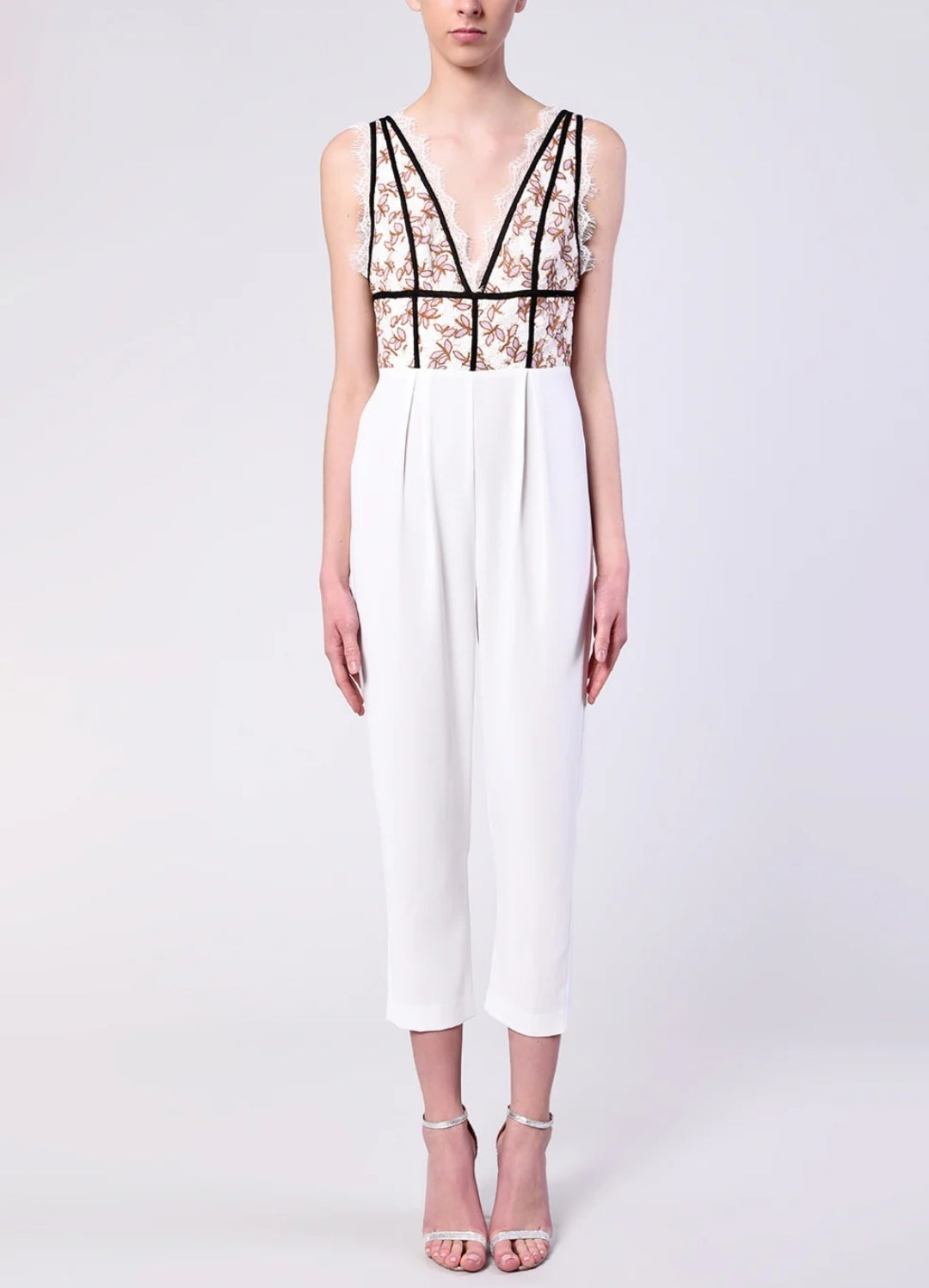 Daisy Lace Plunge Jumpsuit