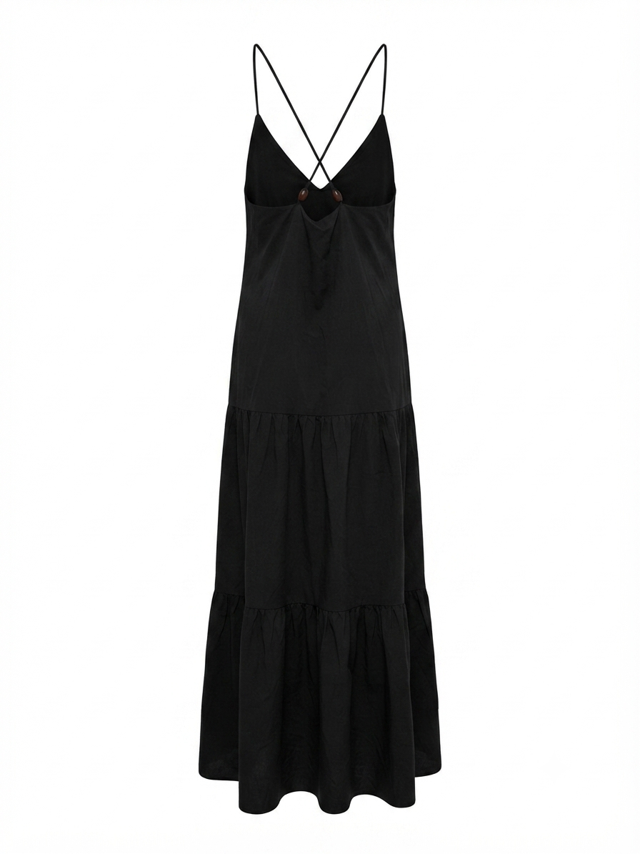 Spaghetti Straps Sleevesless V-Neck Maxi Dress