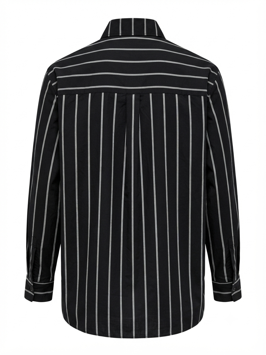 Long Sleeve Cream & Black Stripe Shirt
