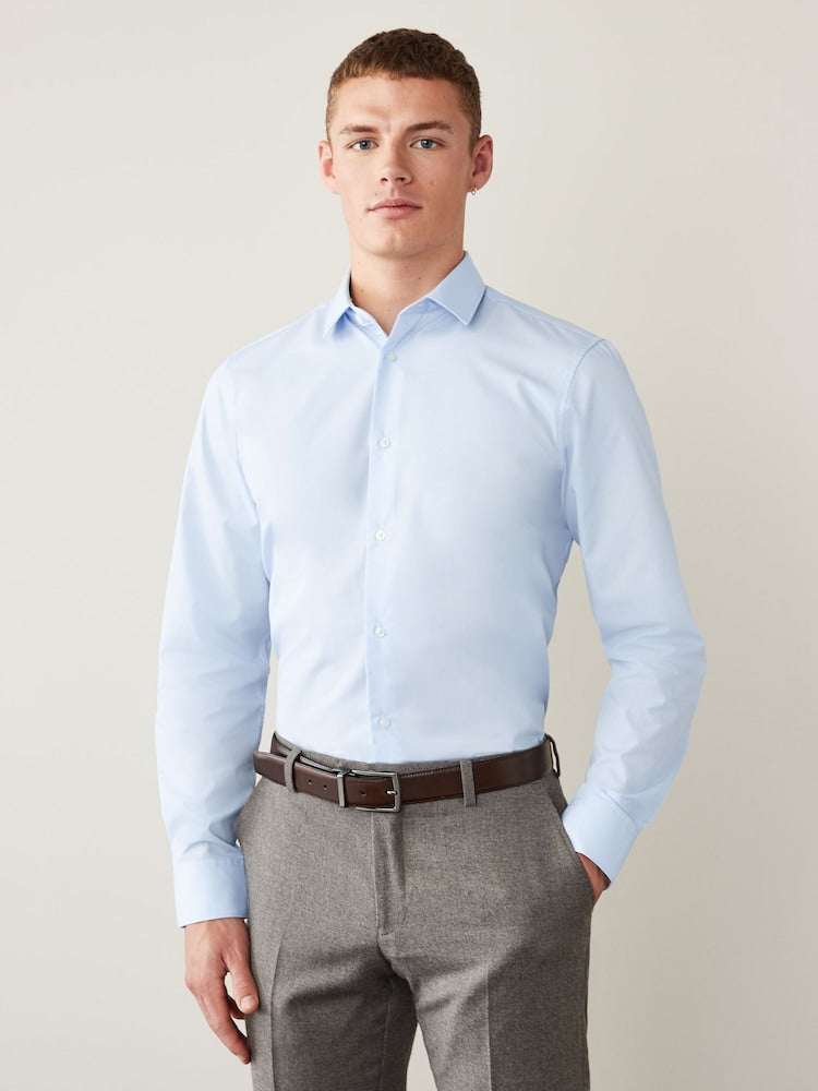 Light Blue Regular Fit Single Cuff Smart Shirt