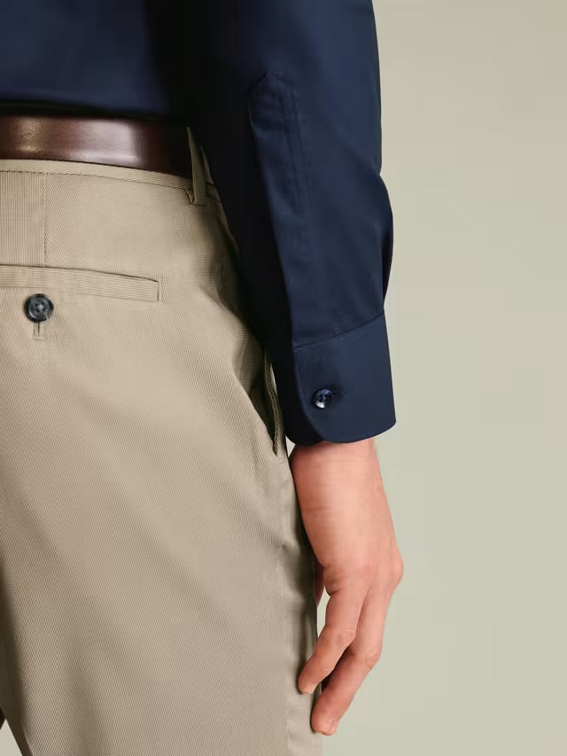 Non-Iron Cotton Regular Slim Fit Shirt, Navy
