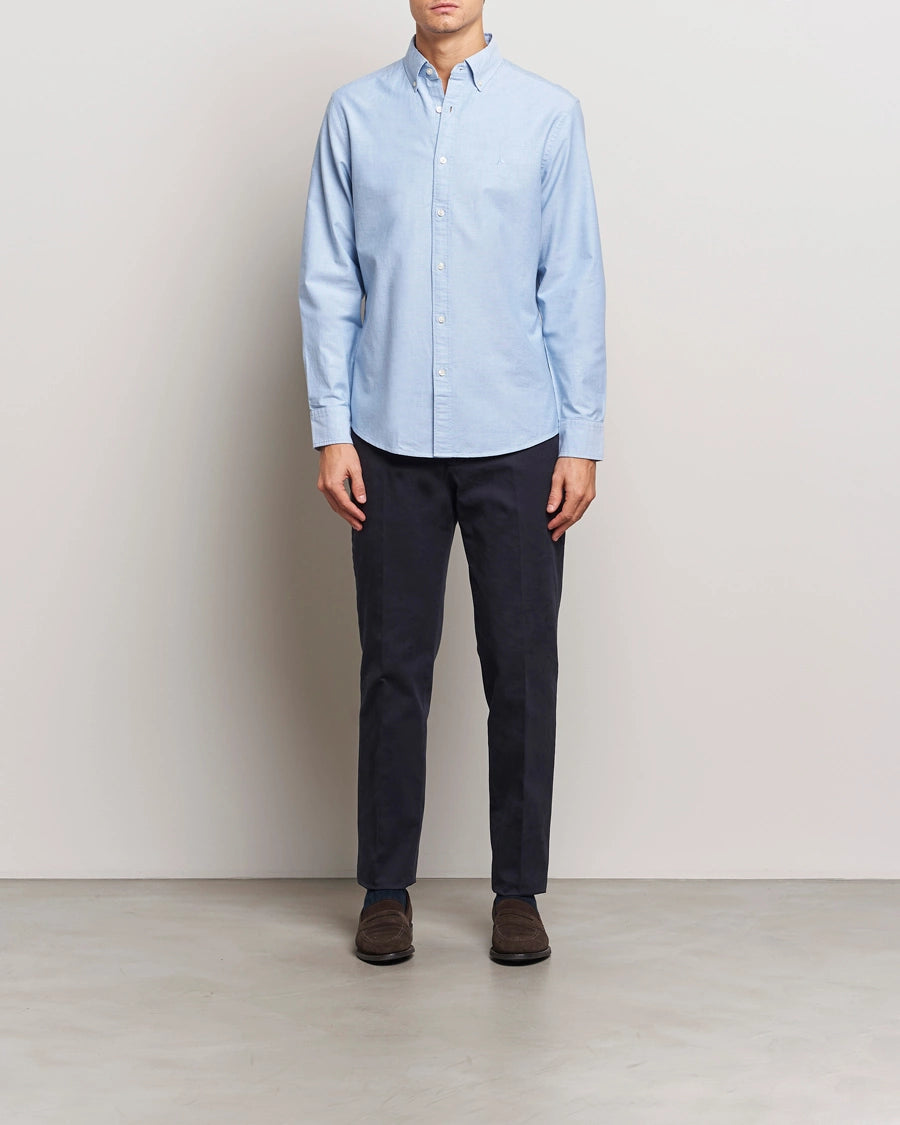 Button Down Stretch Oxford Slim Fit Shirt - Sky Blue