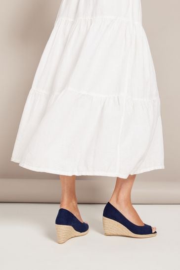 Peep Toe Espadrille Mid Height Wedge