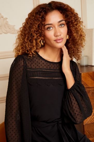 Long Sleeve Belted Jersey Mini Dress