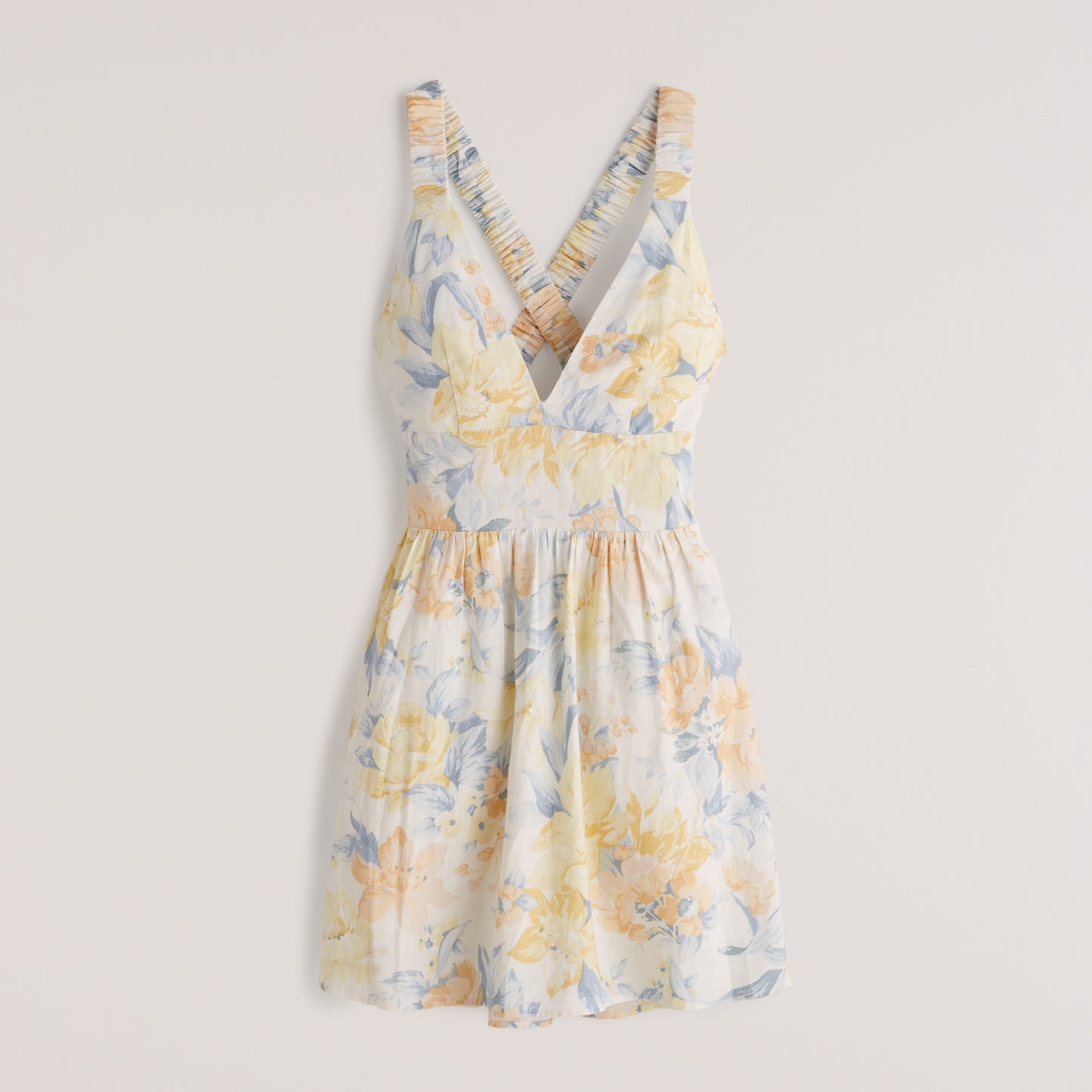 Scrunchie Strap Skort Dress In White Floral