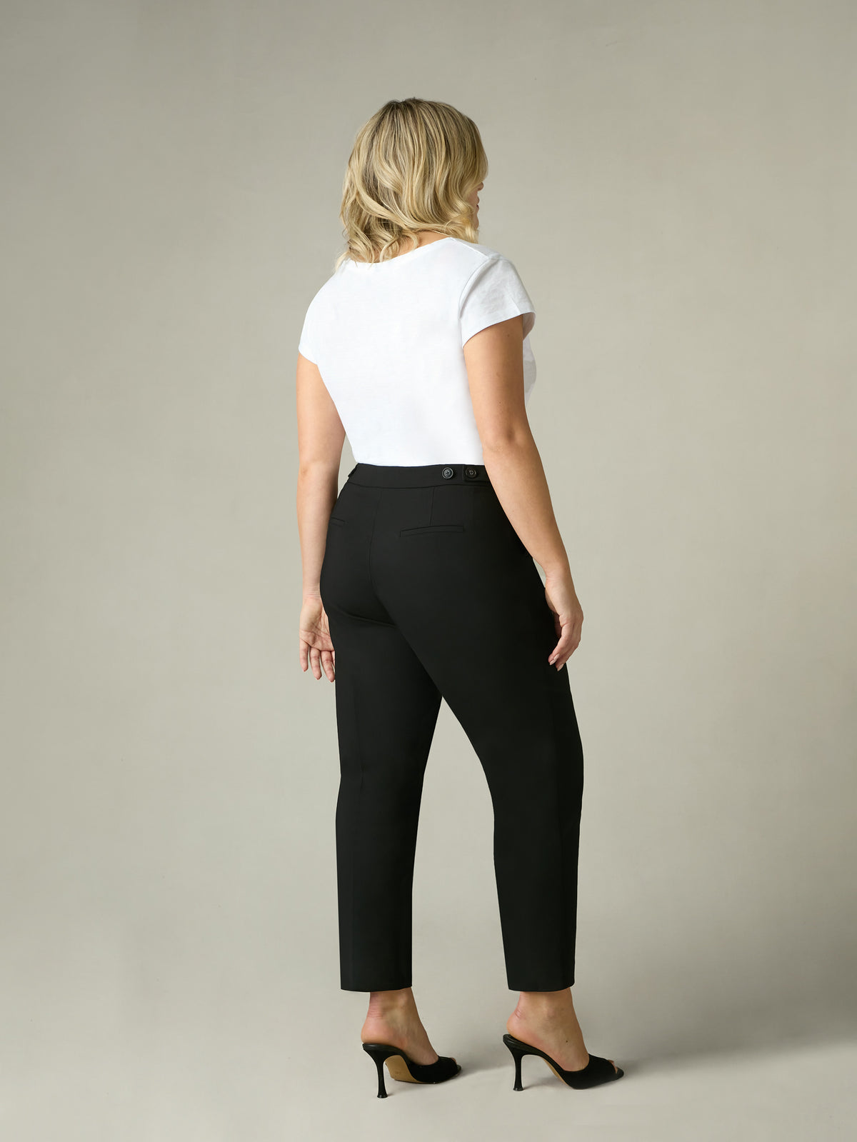 Black Tailored Button Detail Trousers