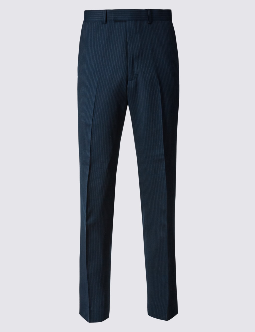 Luxury Collection Navy Striped Regular Fit Wool Trousers