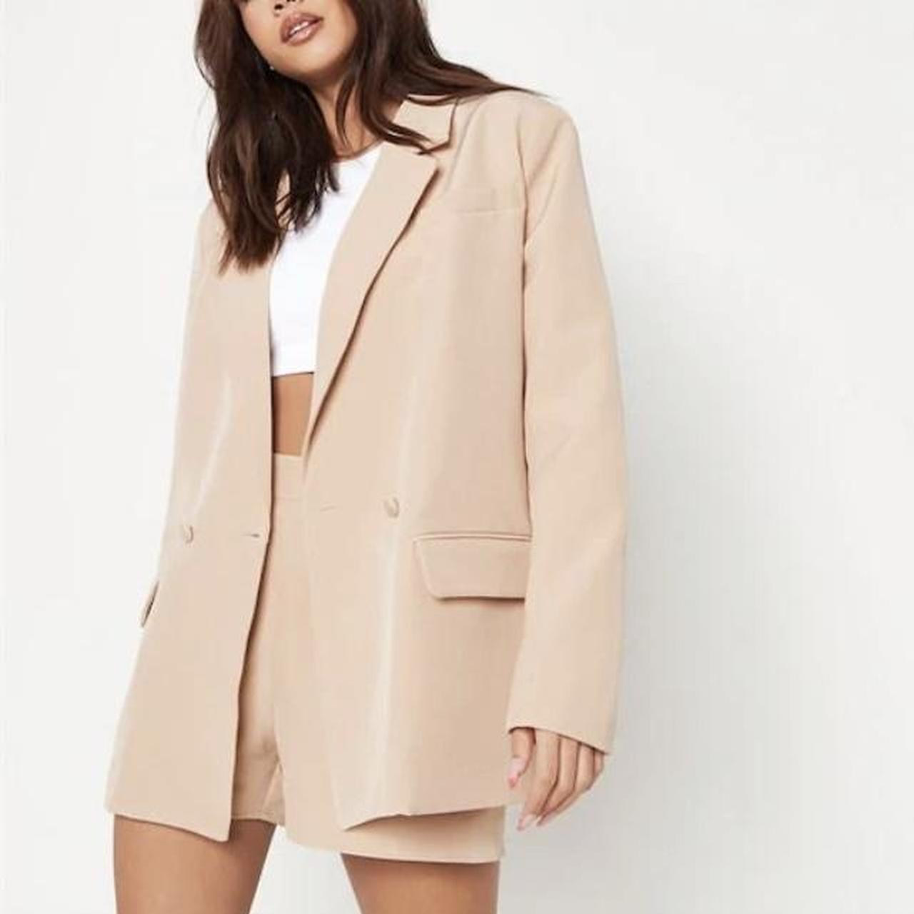 Missguided Oversized Blazer and Shorts Sand
