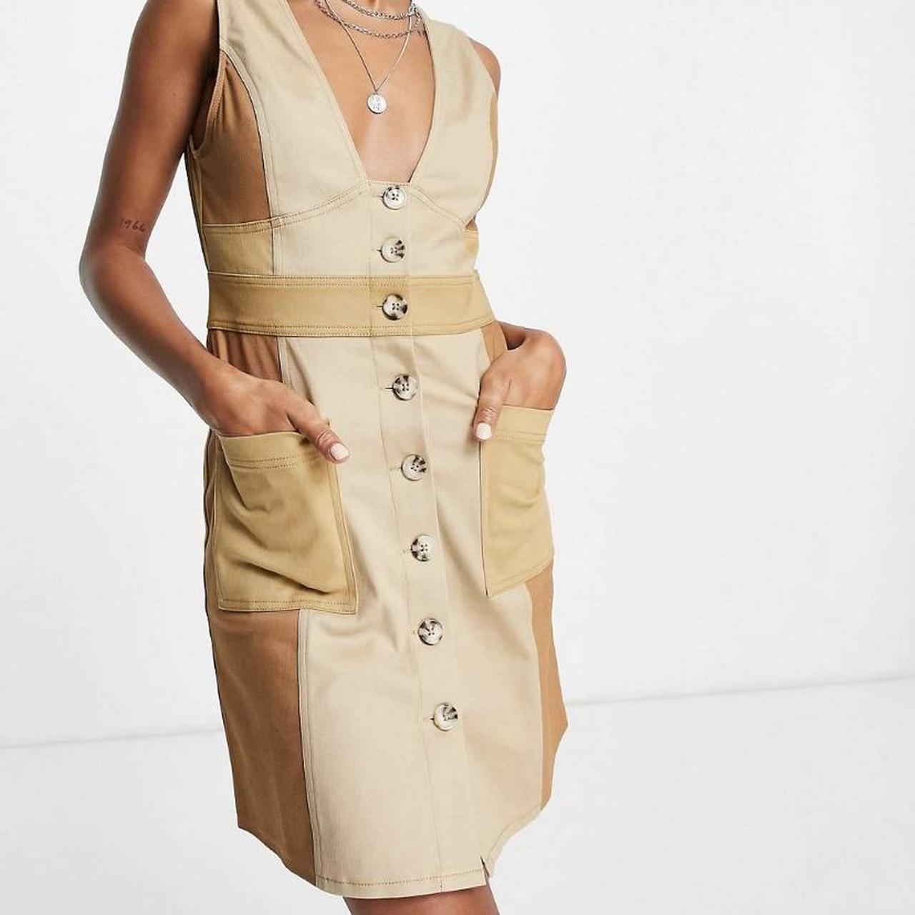 Button Through Colour Black Twill