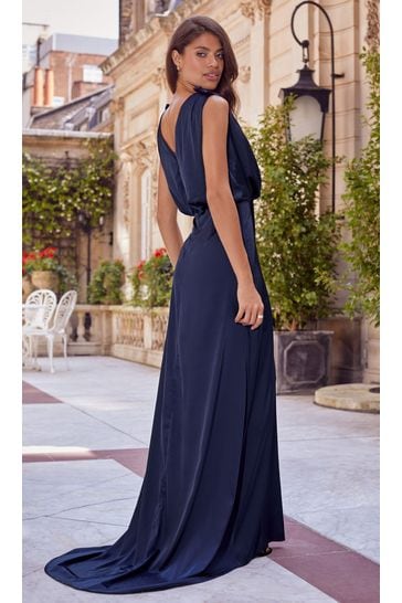 Maisie Satin Drape Maxi Dress