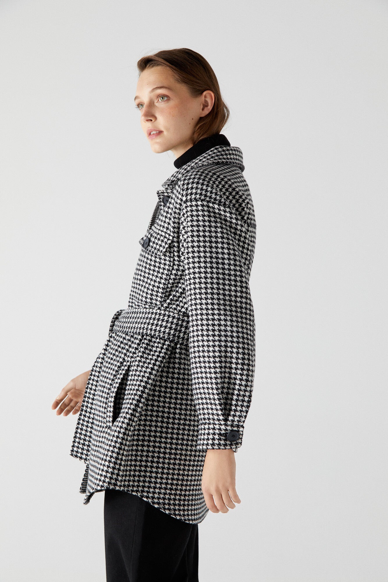 Houndstooth Quilted Overshirt
