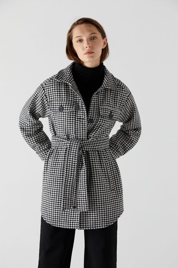 Houndstooth Quilted Overshirt