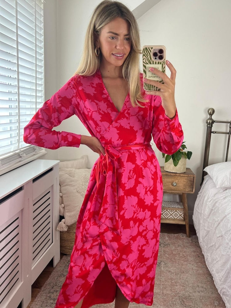 Pink/Red Fergie Reversible 2 in 1 Wrap Midi