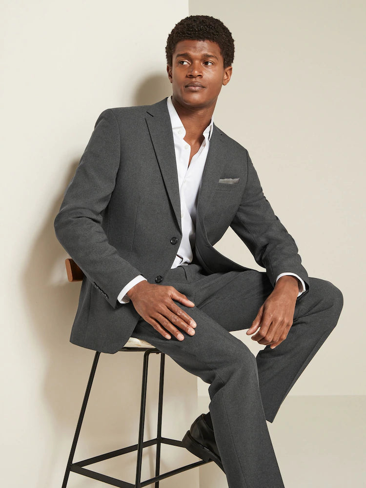 Charcoal Grey Regular Fit Essential Suit Jacket
