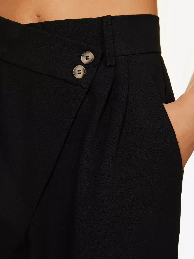 Georgina Wide Leg Mid-rise Stretch Woven Trousers