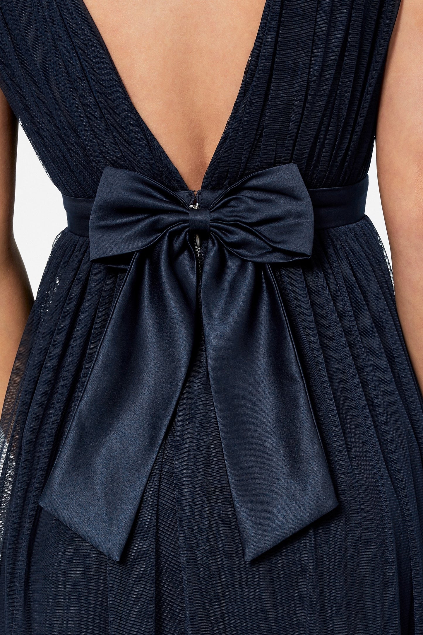 Navy Tulle Maxi Dress