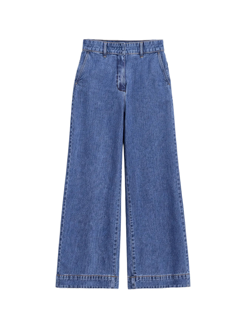Blue Lyocell Denim Tailored Jeans