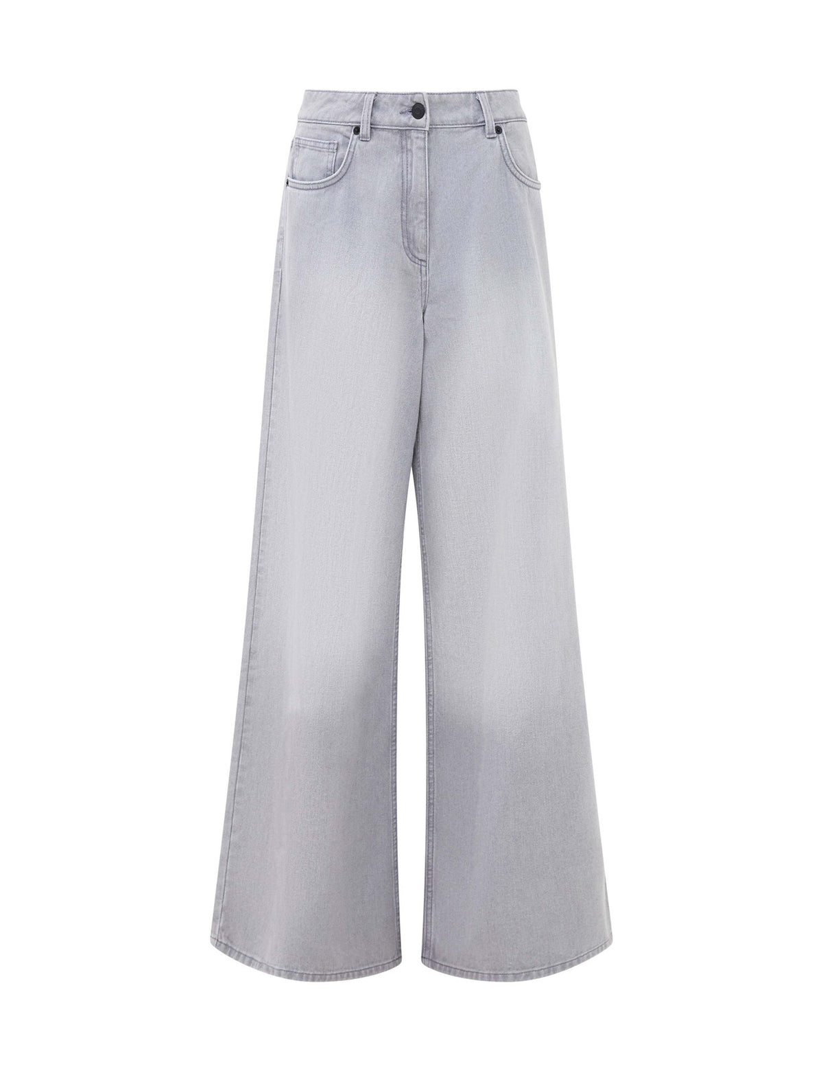 Relaxed pure Cotton Mid Rise Wide Leg Jeans