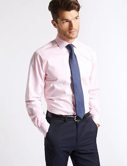 Pure Cotton Tailored Fit Shirt Pink
