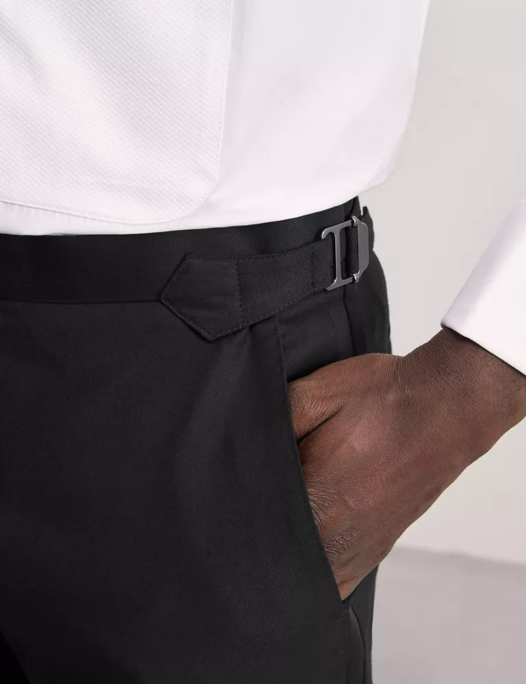 Tailored Fit Tuxedo Trousers Black