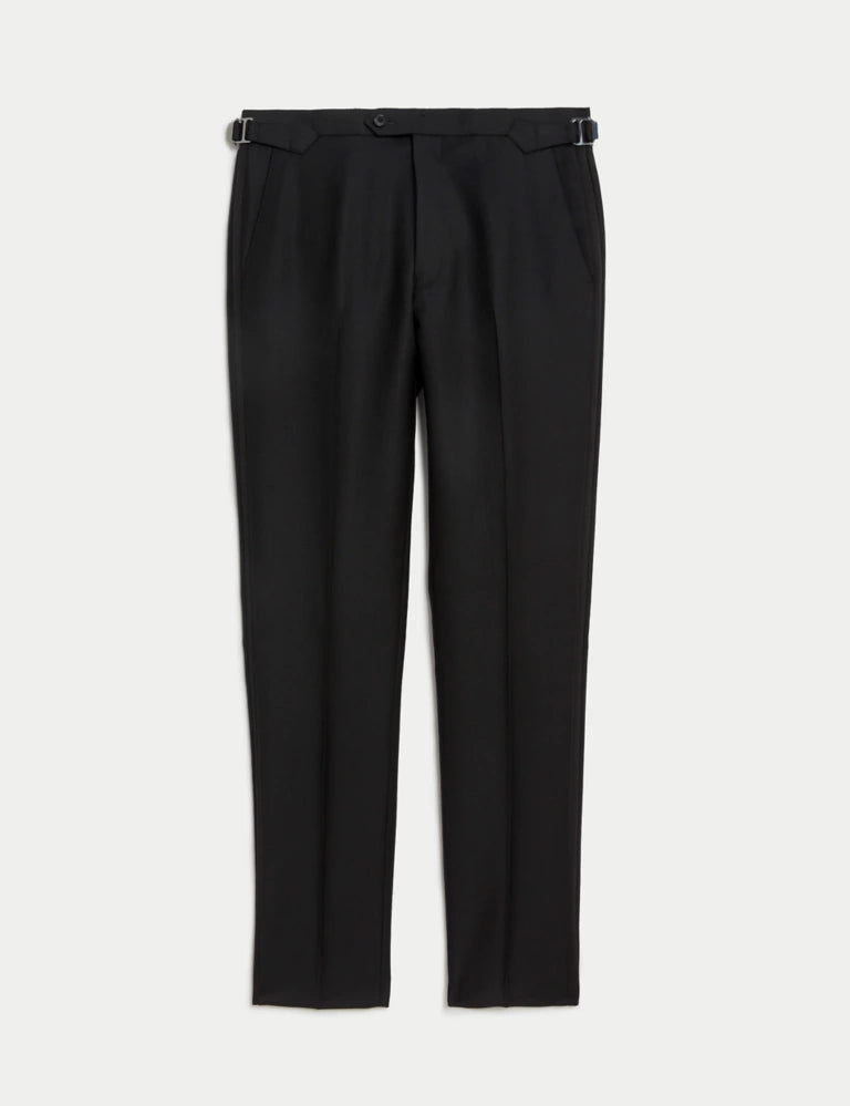 Tailored Fit Tuxedo Trousers Black