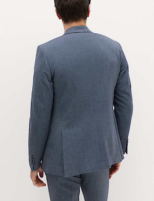 Slim Fit Twill Double Breasted Suit Jacket