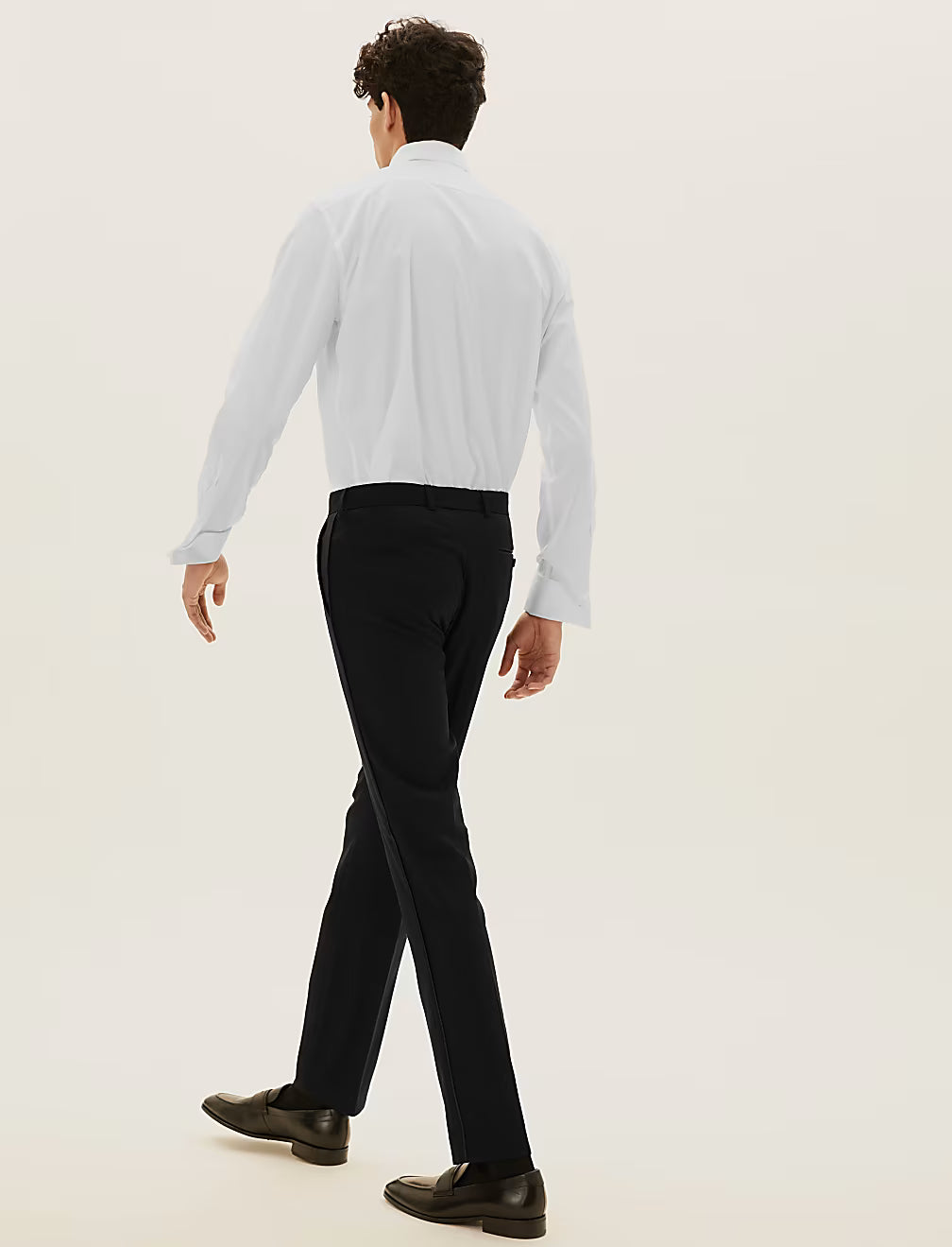 Black Slim Fit Textured Trousers