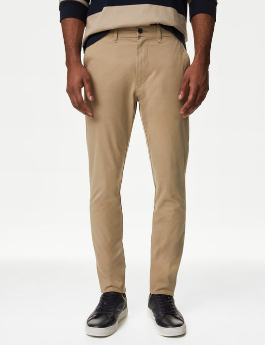 Slim Fit Stretch Chinos Dark Stone