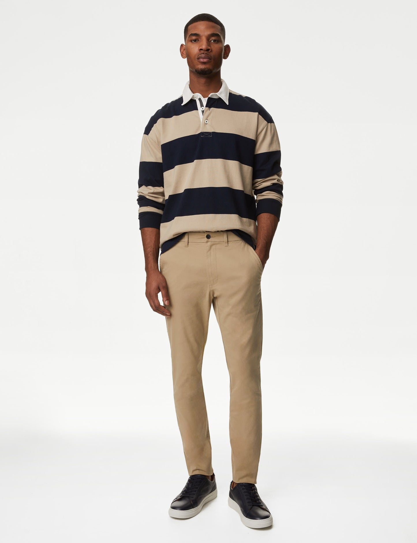 Slim Fit Stretch Chinos Dark Stone