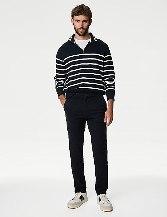 Slim Fit Stretch Chinos Navy