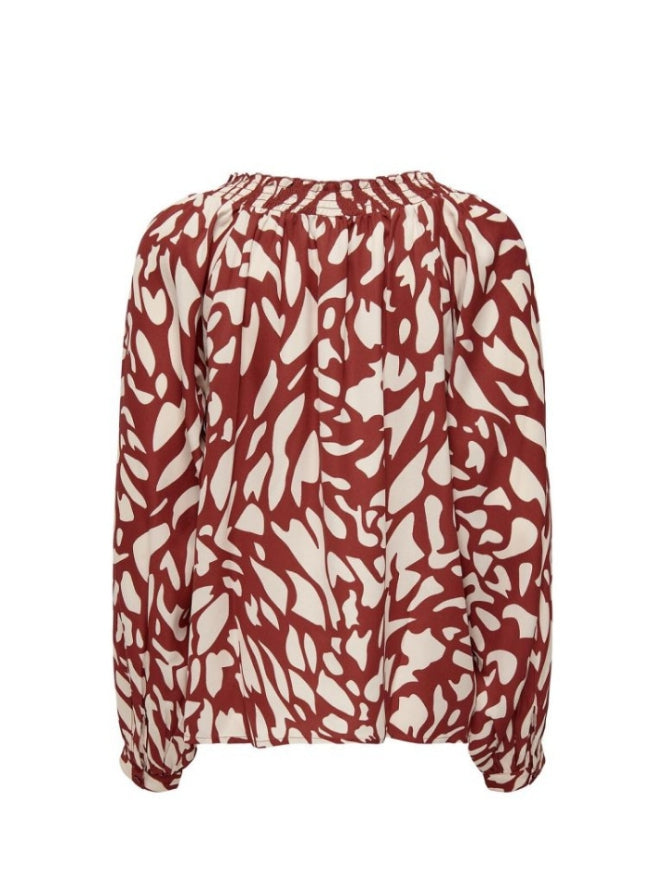 Printed Long Sleeve Blouse