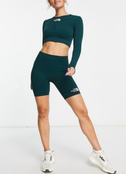 Training seamless performance long sleeve top in green