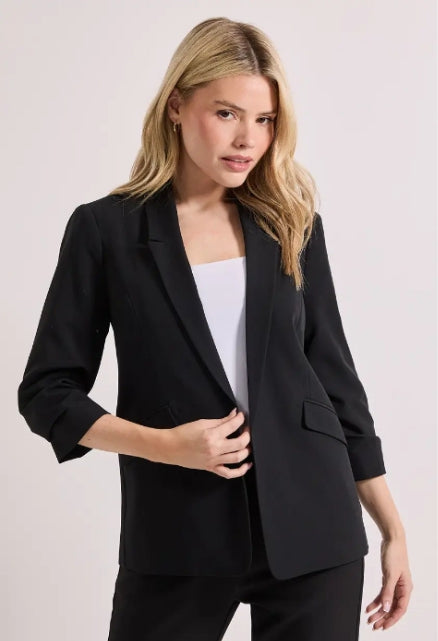 Dorothy Perkins Ruched Sleeve Blazer And Trouser Set Black