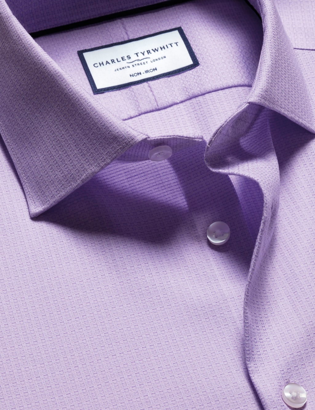 Slim Fit Non Iron Pure Cotton Textured Shirt