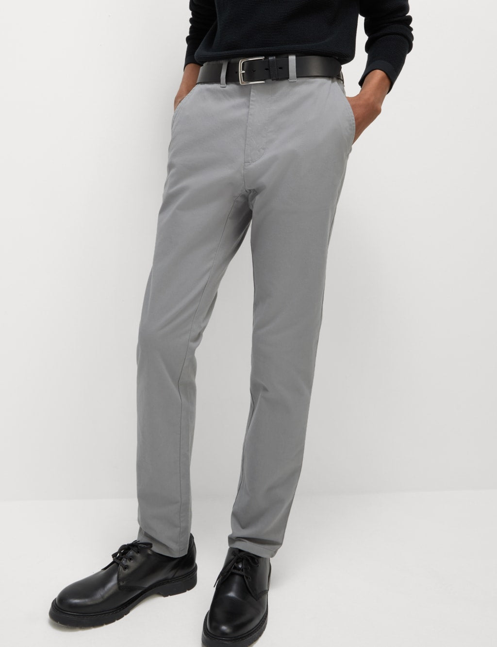 Slim Fit Stretch Chinos Light Grey