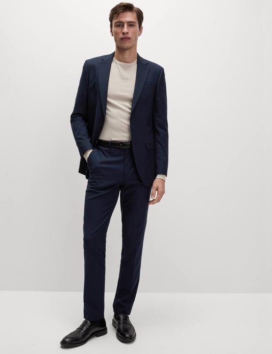 Slim Fit Stretch Suit Trousers Navy