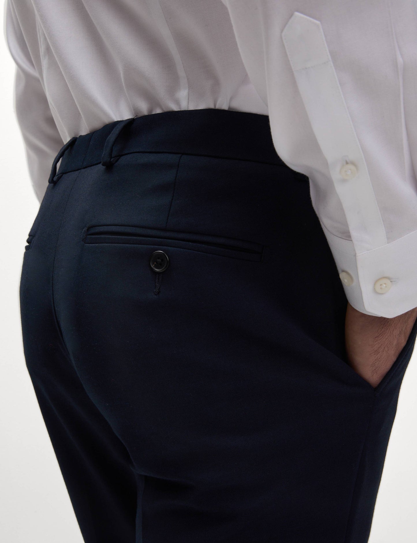 Slim Fit Stretch Suit Trousers Navy