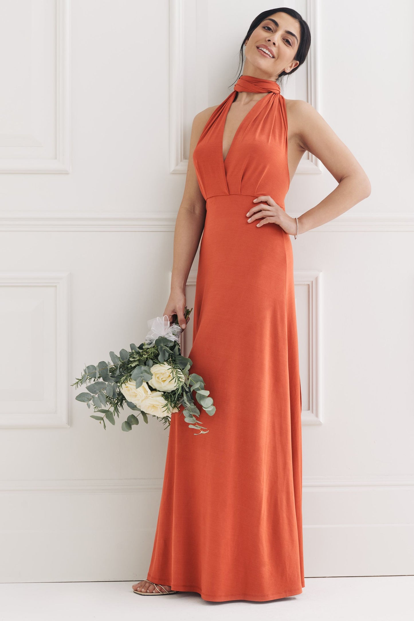 Multiway Maxi Dress Rust Brown