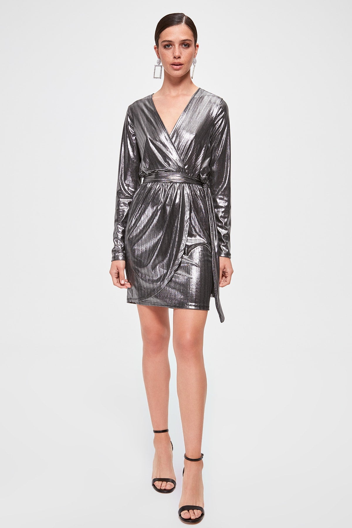 Mettalic Wrap Dress