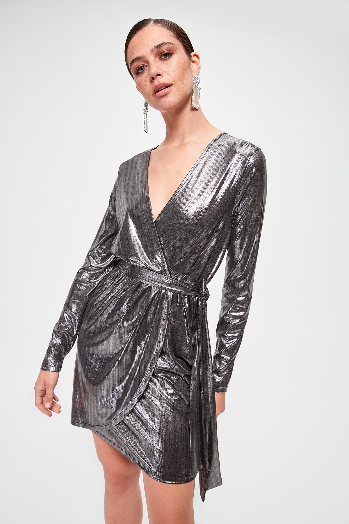Mettalic Wrap Dress