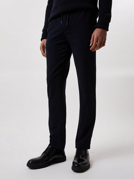 Slim Fit Navy Drawstring Trousers