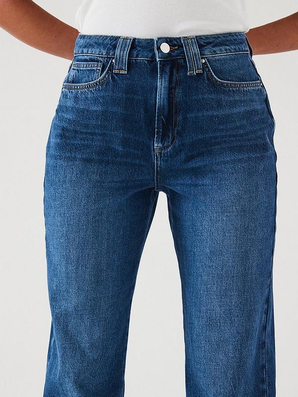 V by Very Midi Rise Relaxed Jeans - Dark Wash