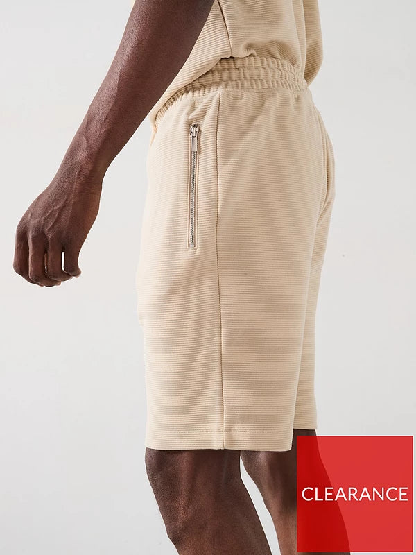 Very Man Textured Ottoman Shorts - Natural