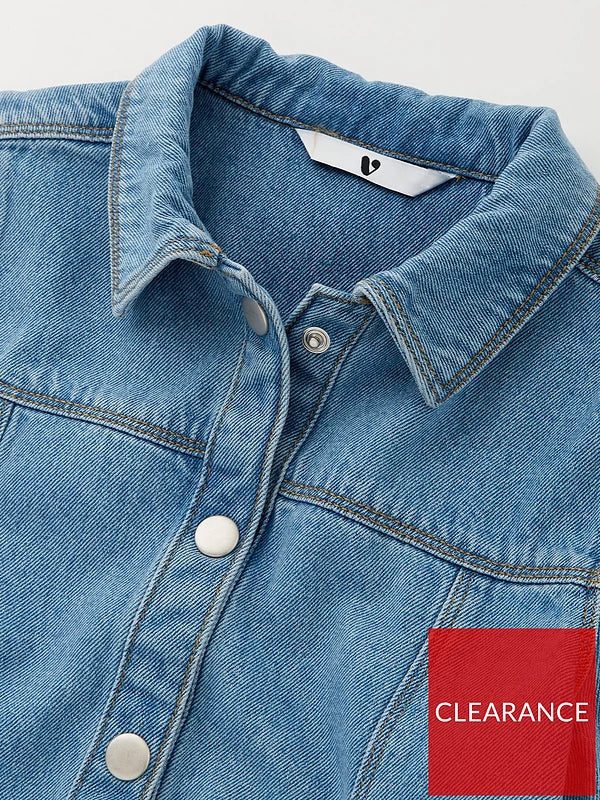 V by Very Girls Button Through Denim Dress