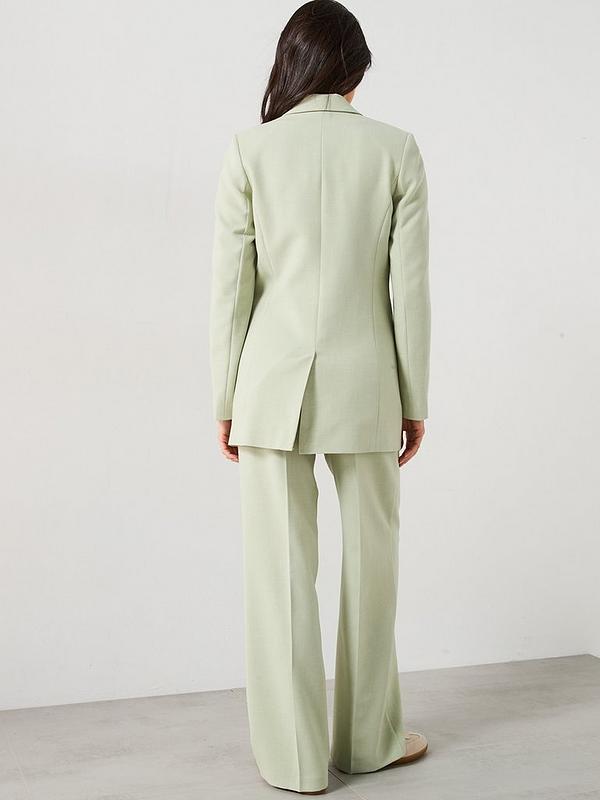 V by Very Asymmetric Statement Button Blazer - Green
