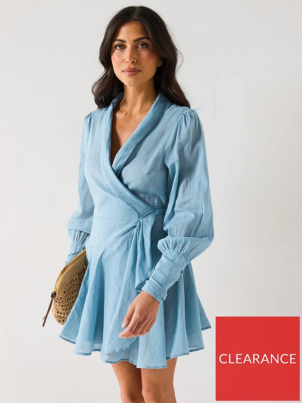 Wrap Mini Dress - Blue