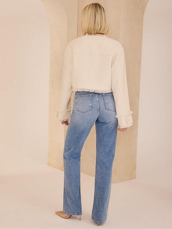 Michelle Keegan Western Embellished Straight Leg Jean - Mid Wash